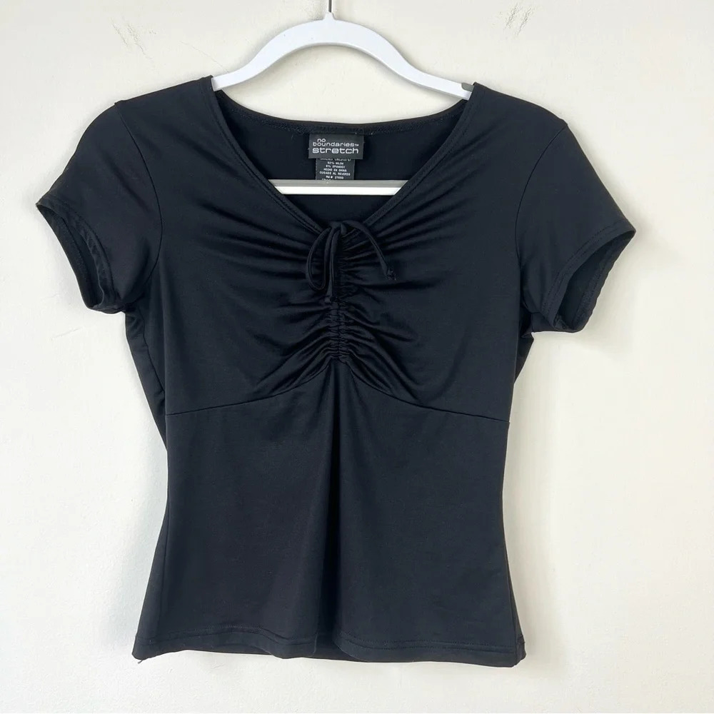 No Boundaries Vintage Ruched Tie Crop Top